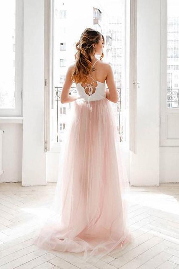 Light Pink Wedding Dresses Spaghetti ...